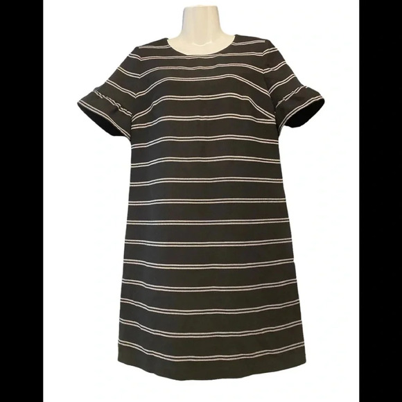 Loft Ann Taylor Striped Ruffle Sleeve Dress - Picture 2 of 10